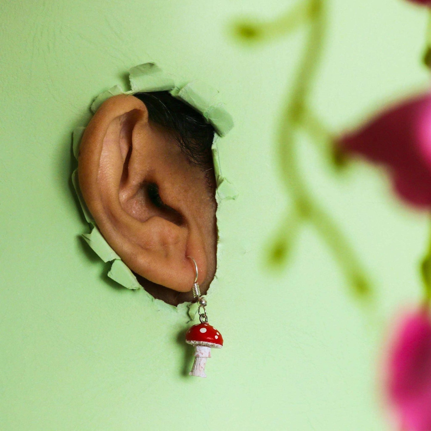 Red Mushroom Miniature Earrings