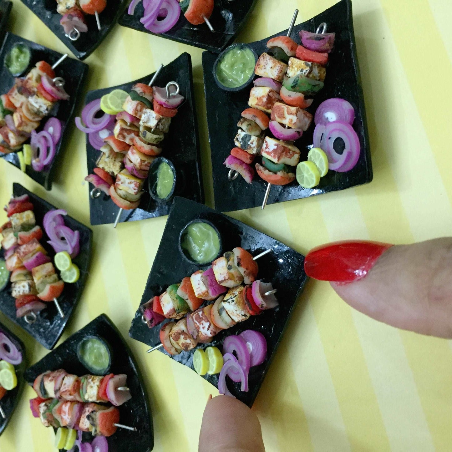 Grilled Paneer Kebab Indian Miniature Food Magnet