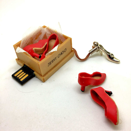 Jimmy Choo Red Miniature Shoes Novelty Pen Drive