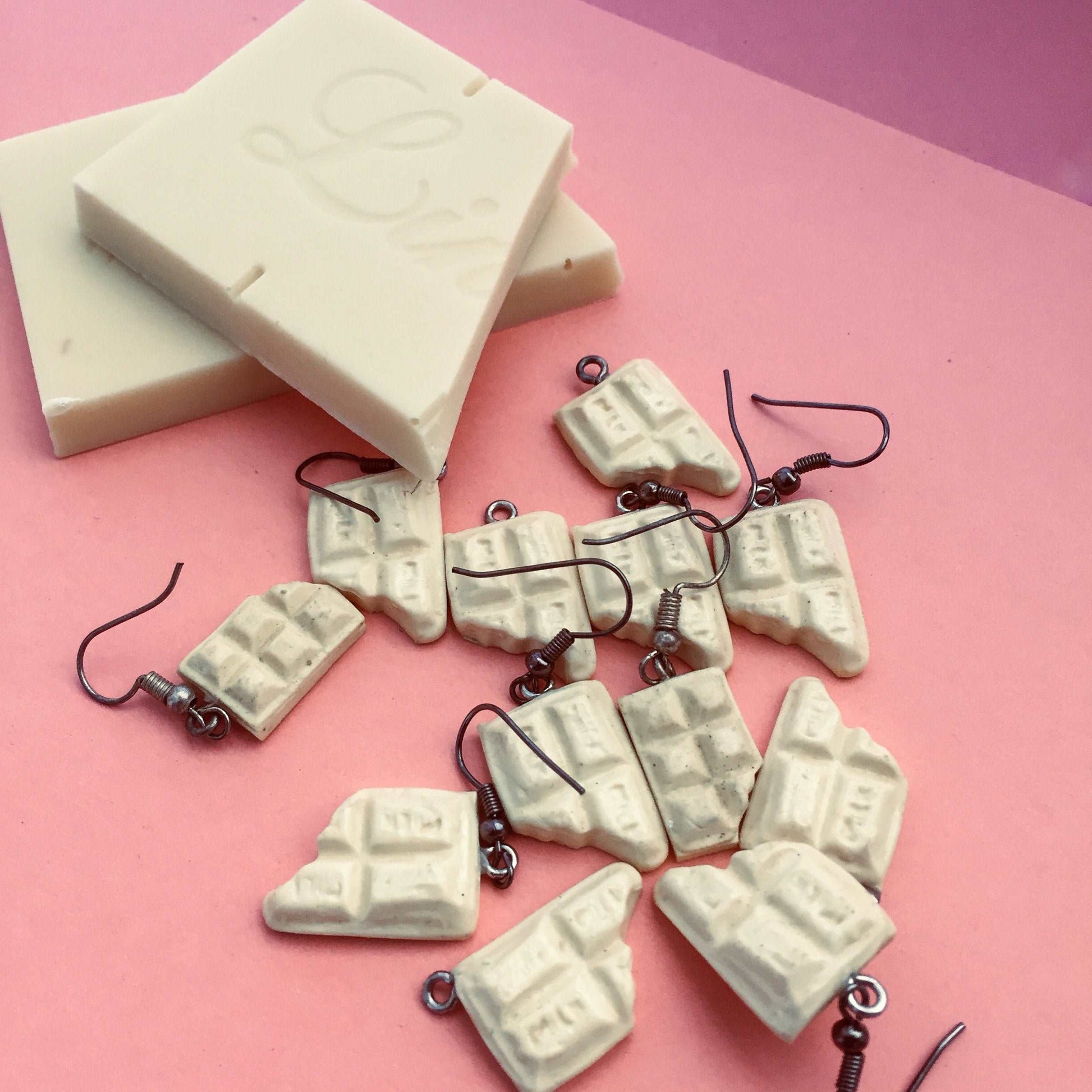 Bitten White Chocolate Mini Food Earrings