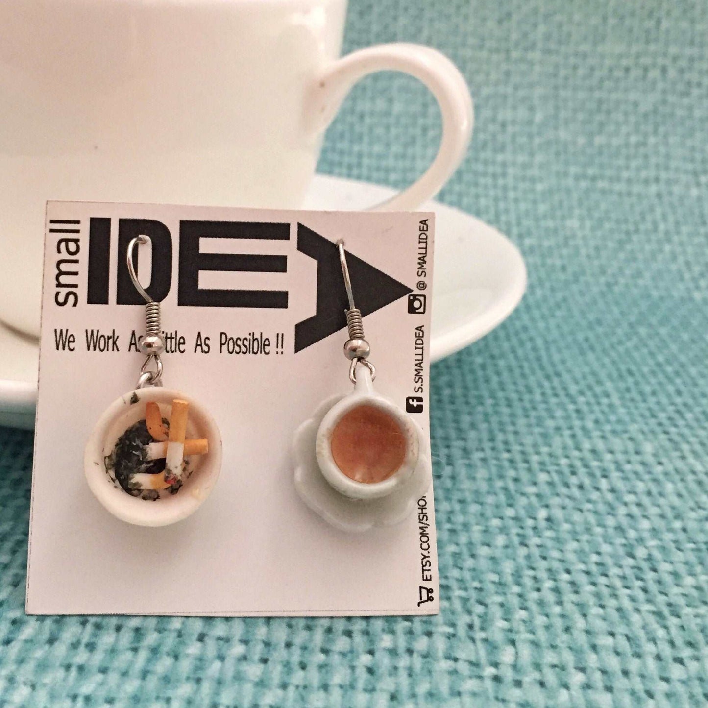 Teacup & Ashtray Miniature Earrings