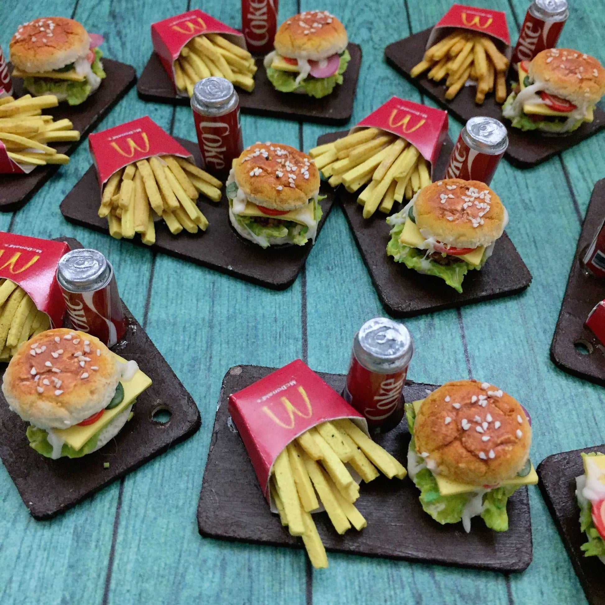 Burger Fries Coke Fast Food Miniature Food Magnet