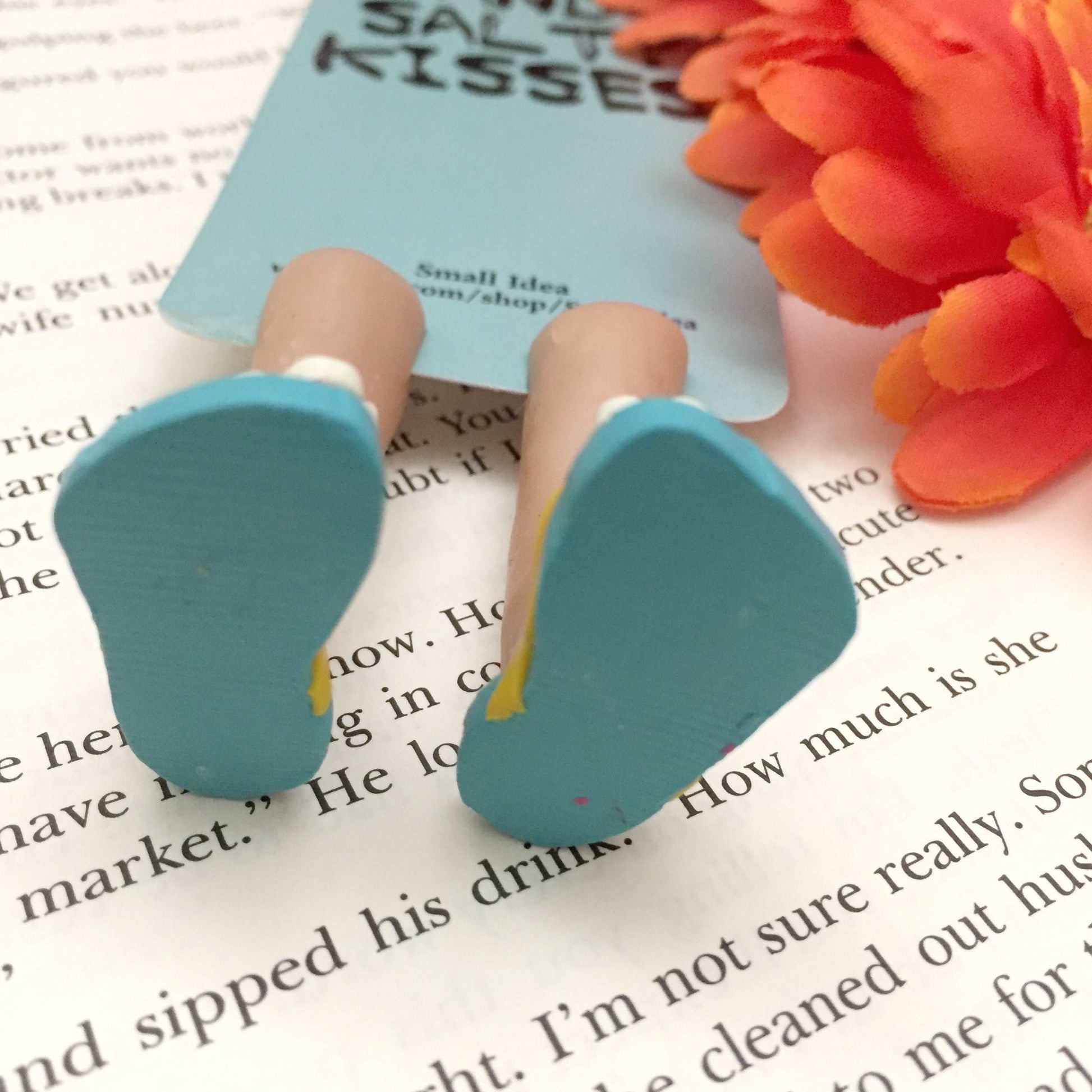 Flip Flop Lovers Handmade Miniature Leggy Bookmark