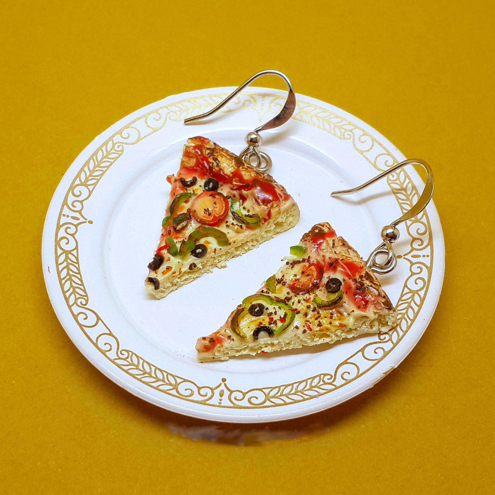 Pizza Slice Mini Food Earrings