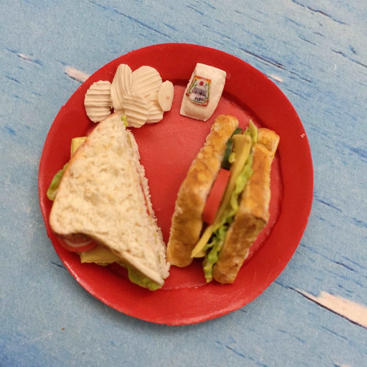 Vegetable Sandwich With Waffers Miniature Food Magnet