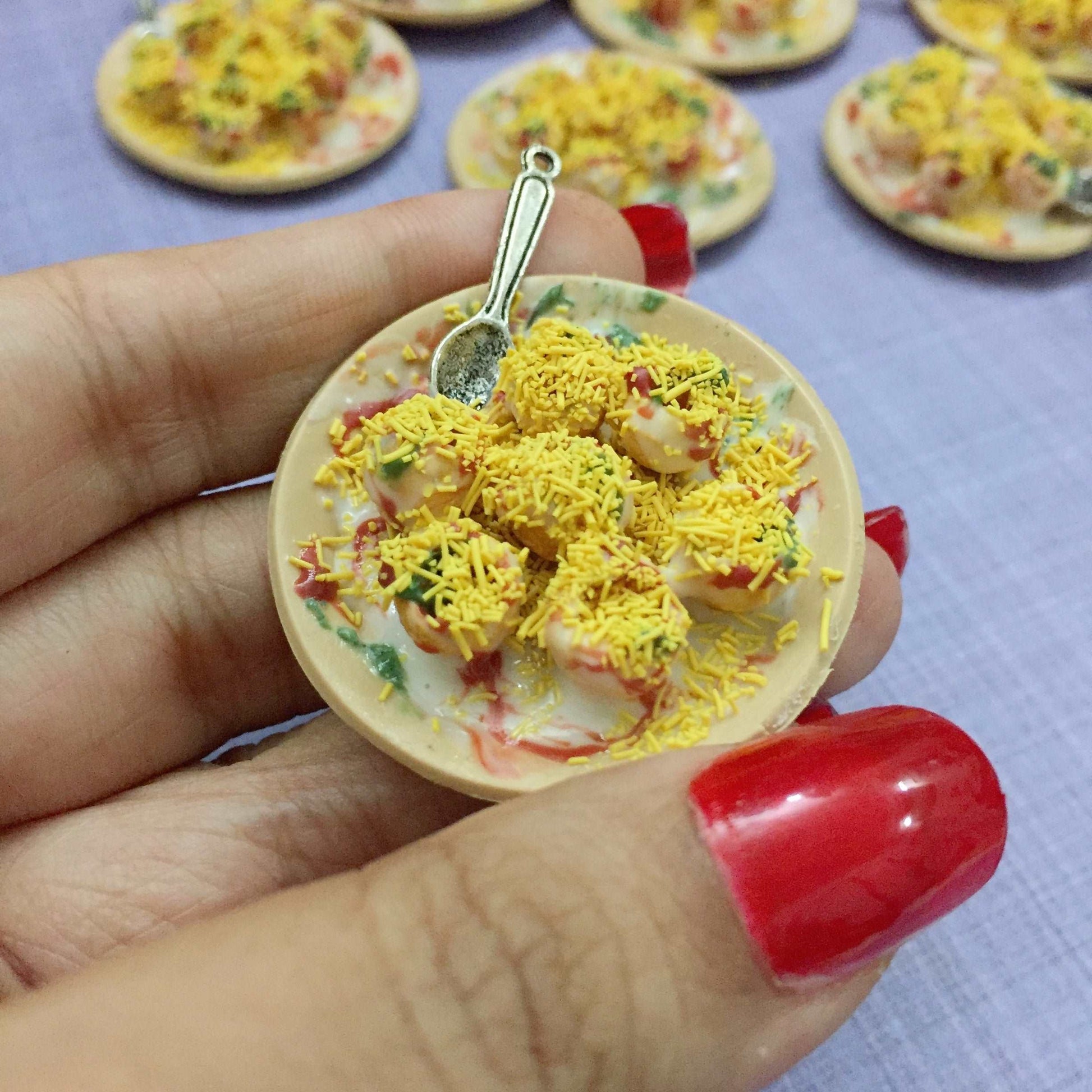 Dahi Puri Indian Chaat Miniature Food Magnet