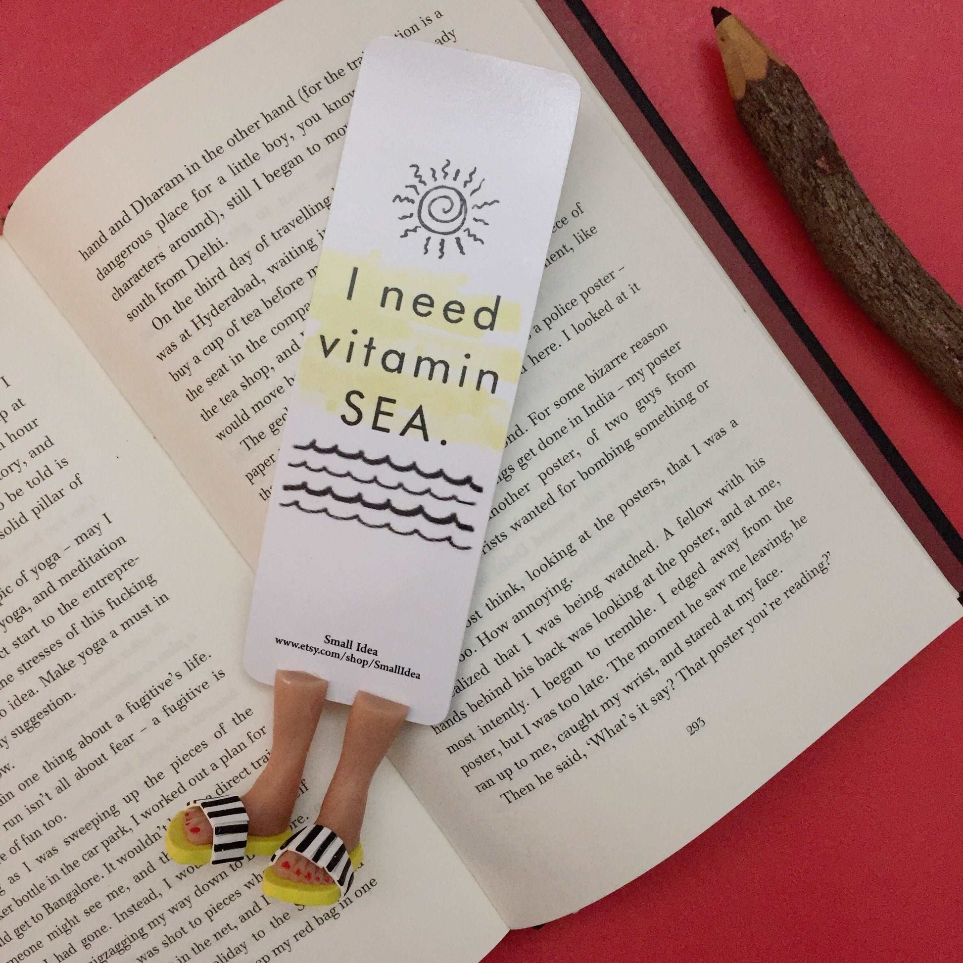 Sea Lover's Dose- Vitamin Sea Handmade Miniature Leggy Bookmark