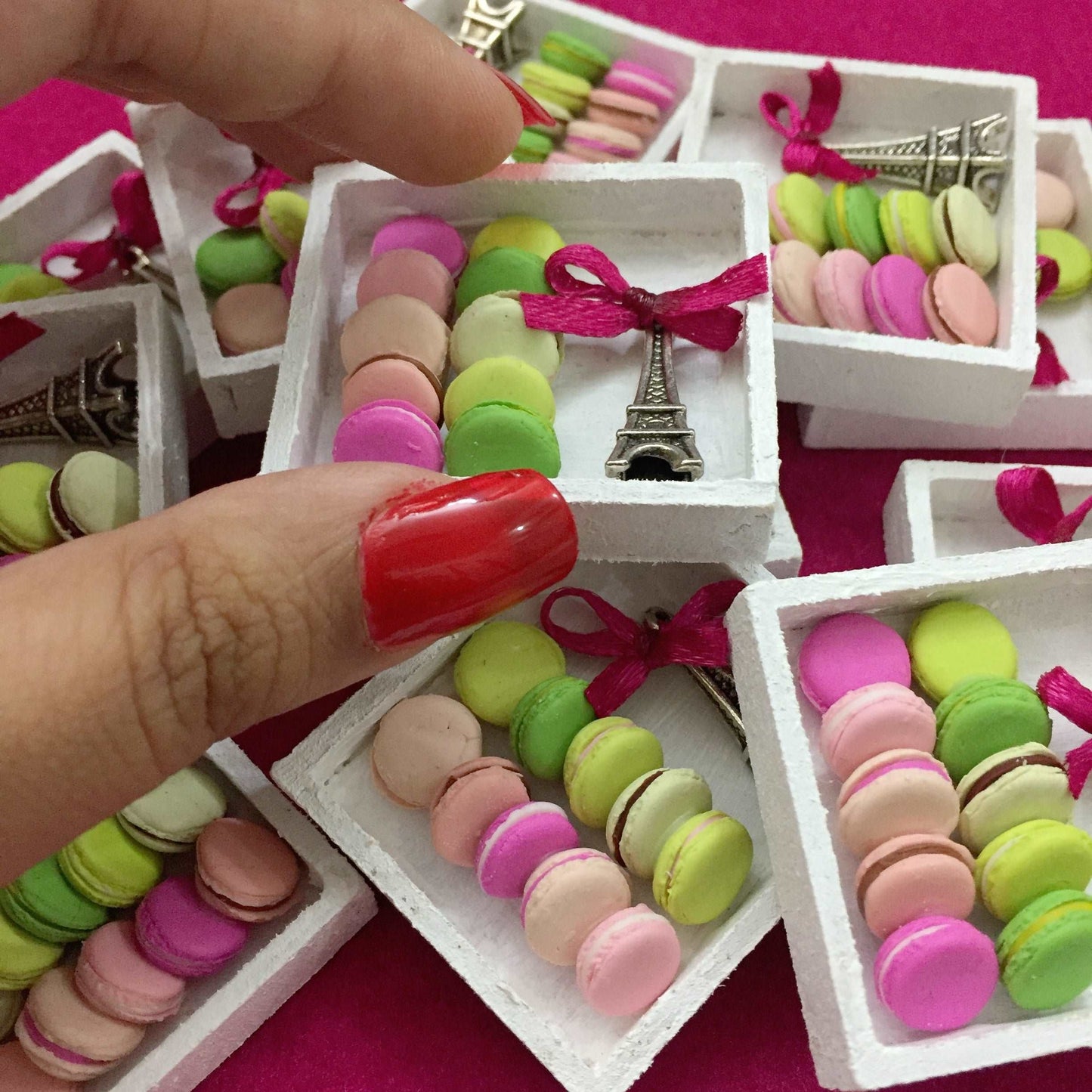 French Macaron Box Miniature Food Magnet
