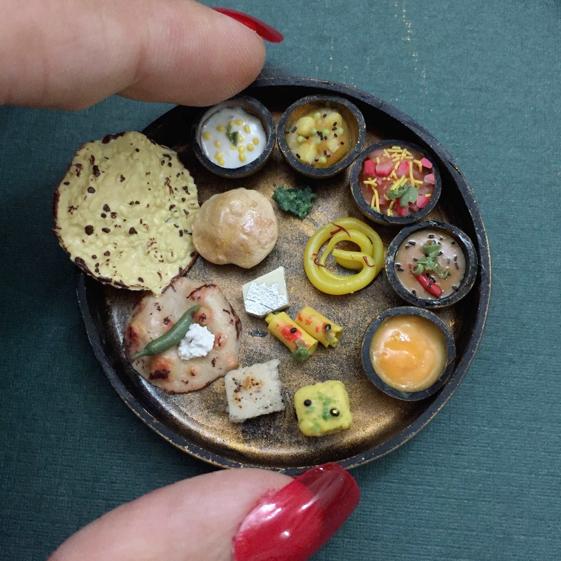 Gujarati Thali Meal Indian Miniature Food Magnet