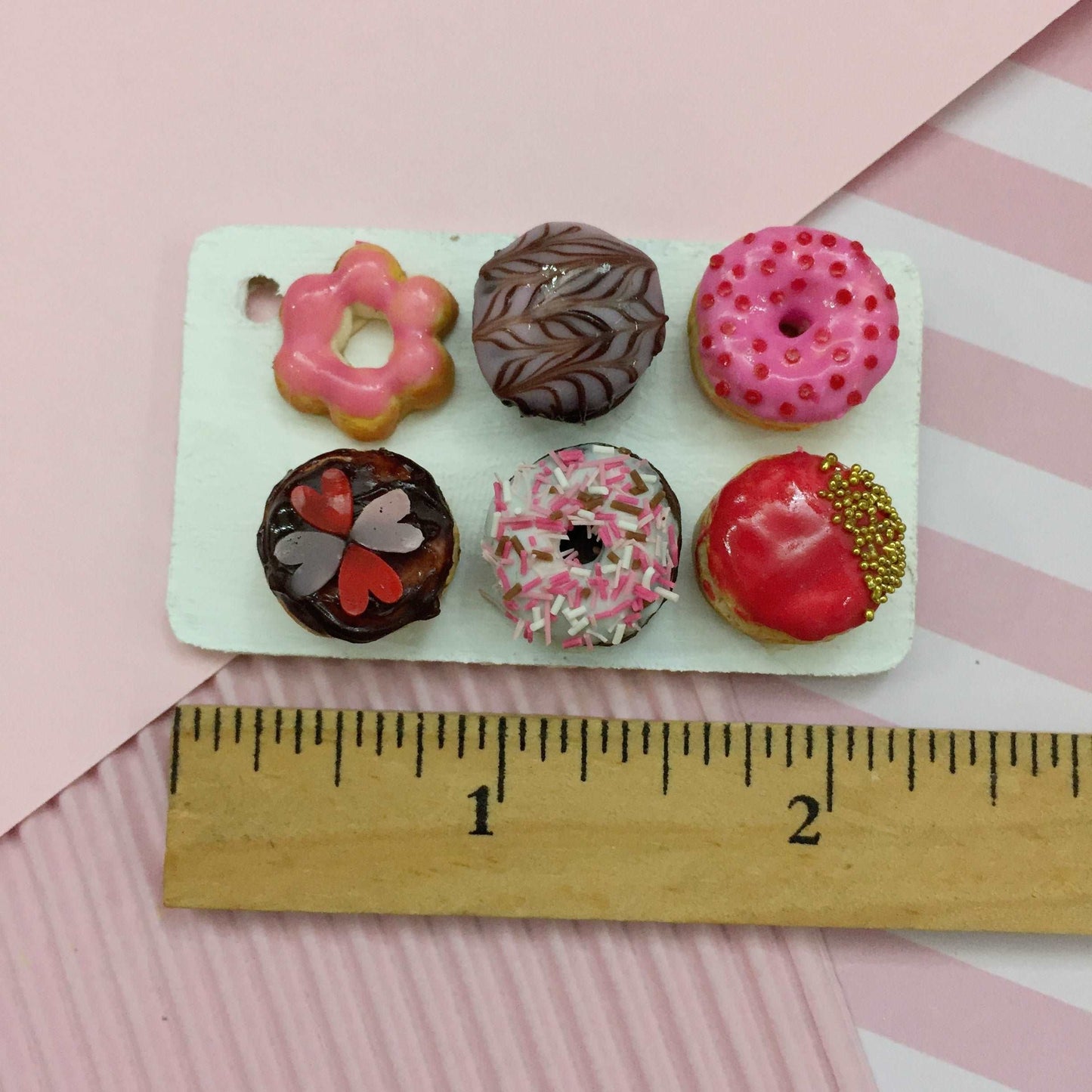 Pink Donut Platter Variety Miniature Food Magnet