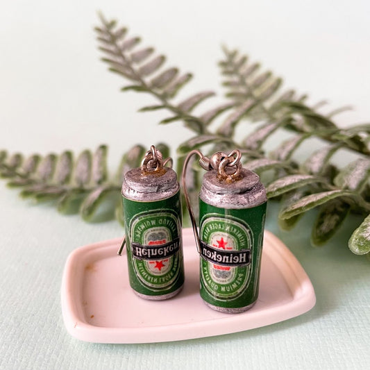 Heineken Beer Can Miniature Earrings