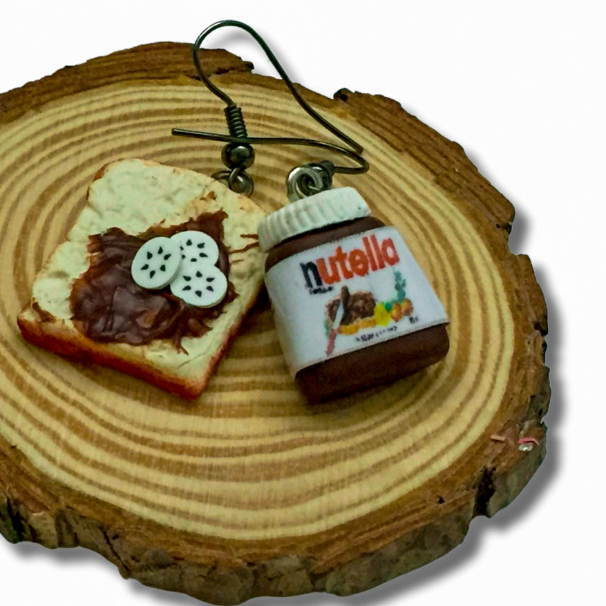 Bread N Miniature Nutella Food Earrings