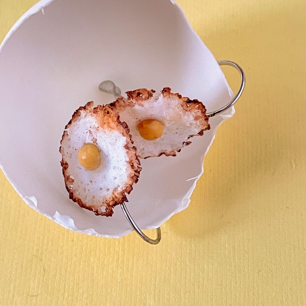 Sunny Side Up Eggs Miniature Earrings