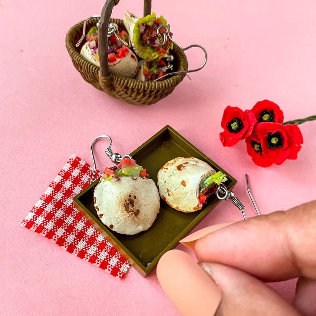 Falafel Pocket Miniature Food Earrings