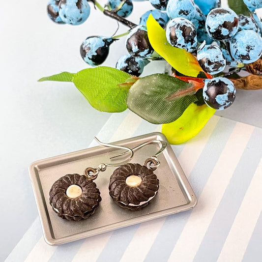 Cream Cookie Mini Food Earrings