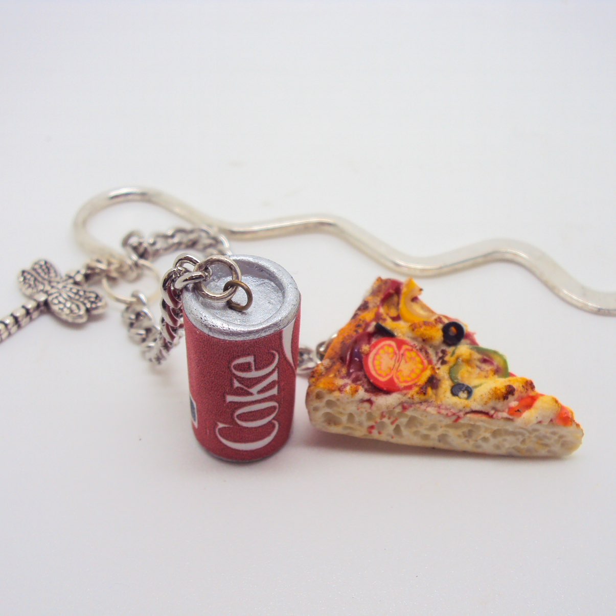 Marque-page à crochet miniature Pizza Coke