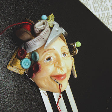 Miss Stitch Whimsy Head Bookmark