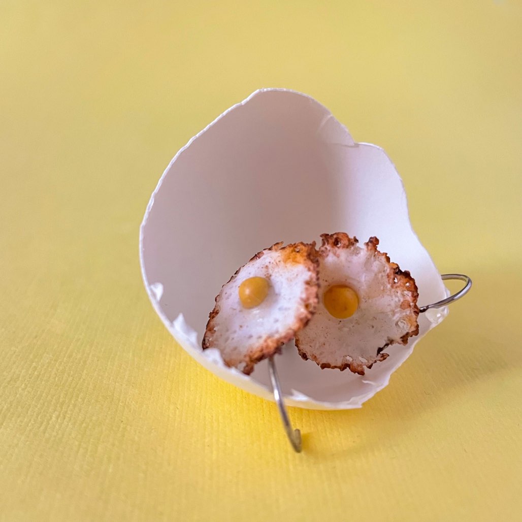Sunny Side Up Eggs Miniature Earrings