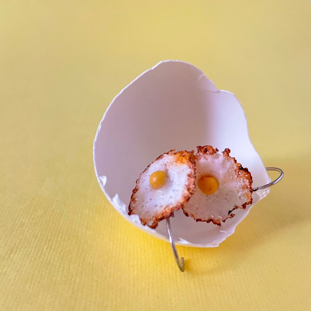 Boucles d’oreilles miniatures œufs Sunny Side Up