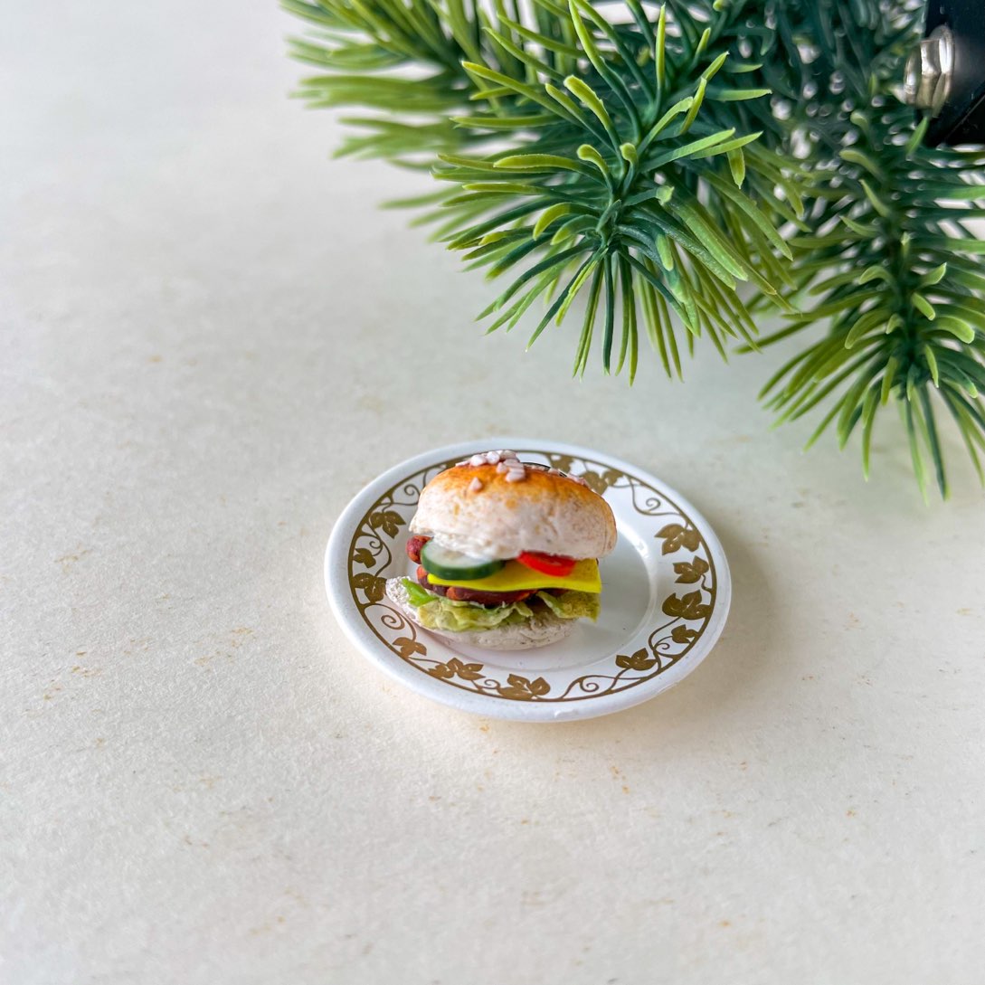 Burger Miniature Lapel Brooch Pin