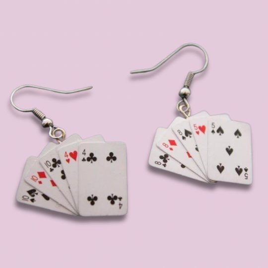 Playing Cards Miniature Earrings