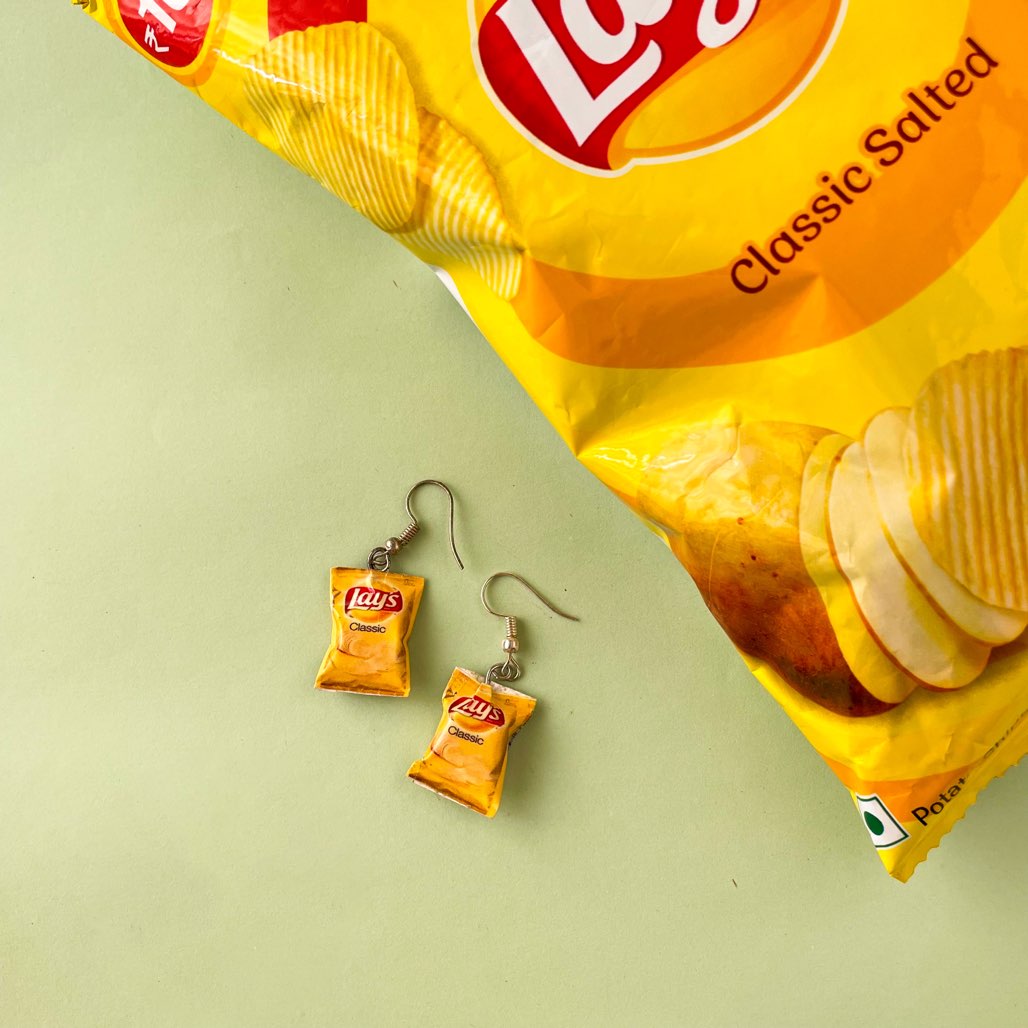 Lays Chips Miniature Food Earrings
