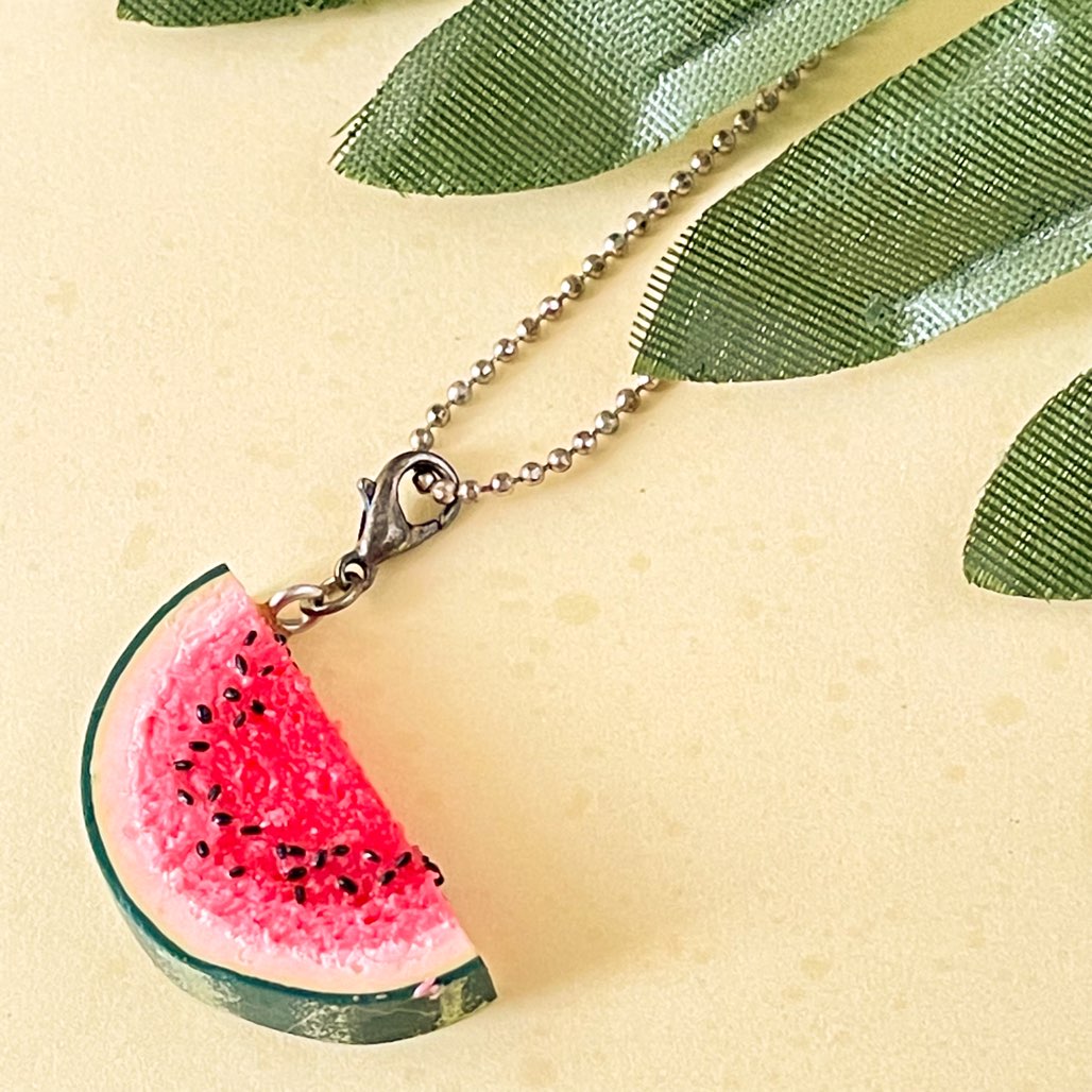 Watermelon Slice Miniature Charm Pendant