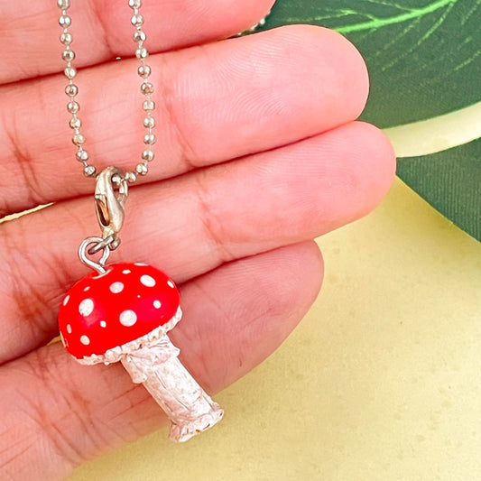 Red Mushroom Miniature Charm Pendant