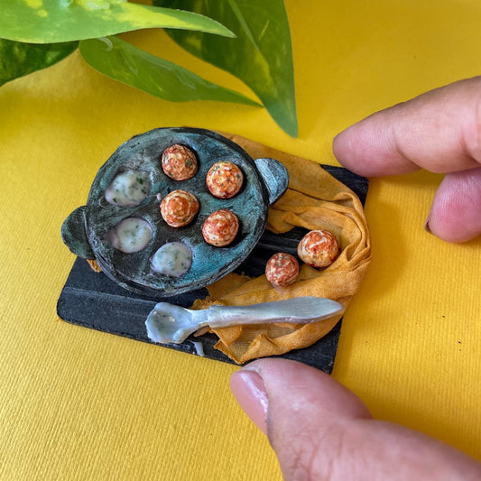 Kuzhi Paniyaram South Indian Miniature Food Magnet 