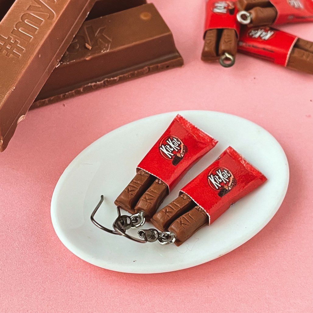 Kitkat Chocolate Slim Mini Food Earring