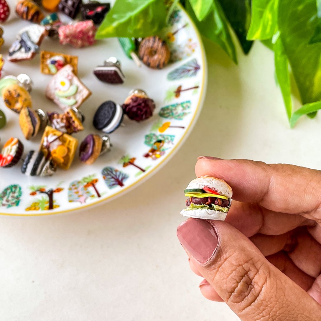 Burger Miniature Lapel Brooch Pin