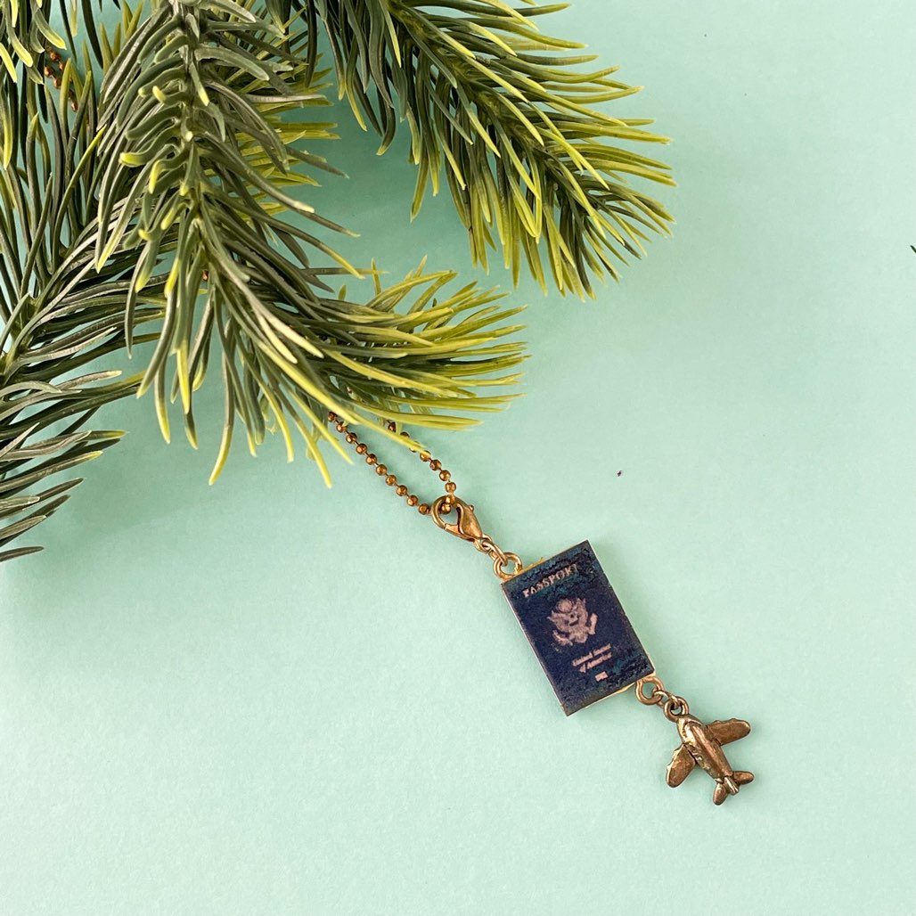 Passport Miniature Charm Pendant Necklace