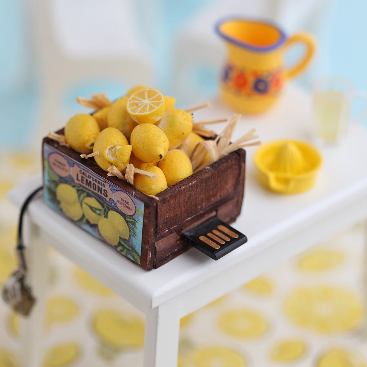 Crate Of Miniature Lemon Novelty Pen Drive 