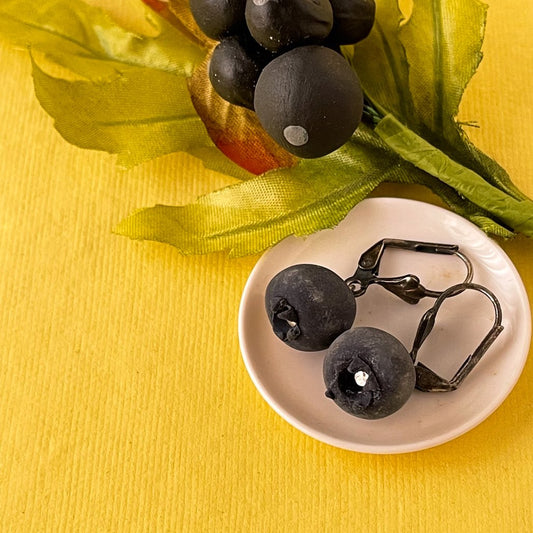 Blueberry Fruit Miniature Food Earrings