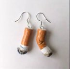 Cigarette Stub Miniature Earrings