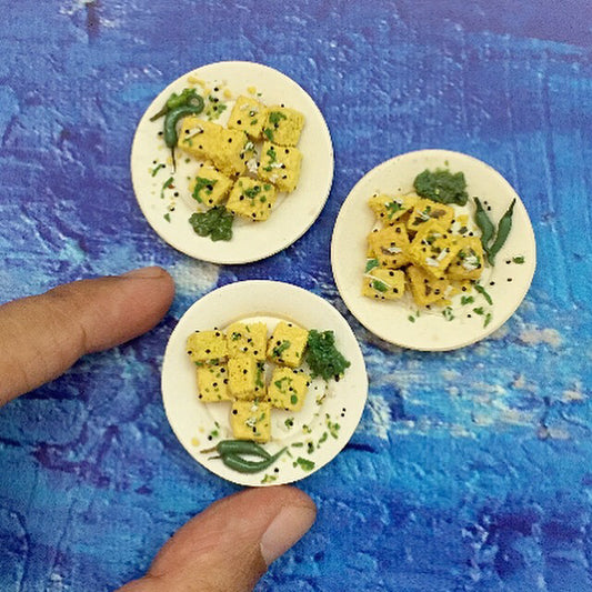 Gujarati Khaman Miniature Food Fridge Magnet 