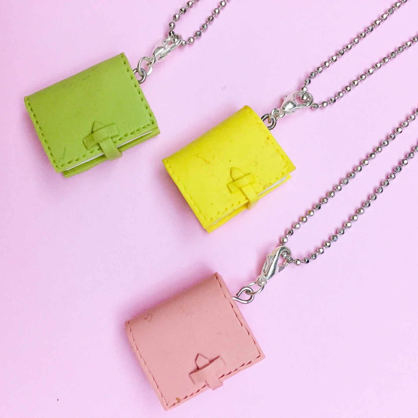Yellow Planner Miniature Dairy Charm Pendant Necklace