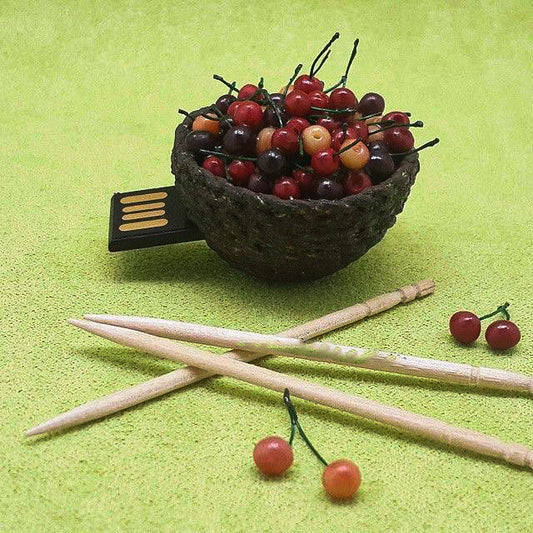Cherry Miniature Basket Novelty Pen Drive