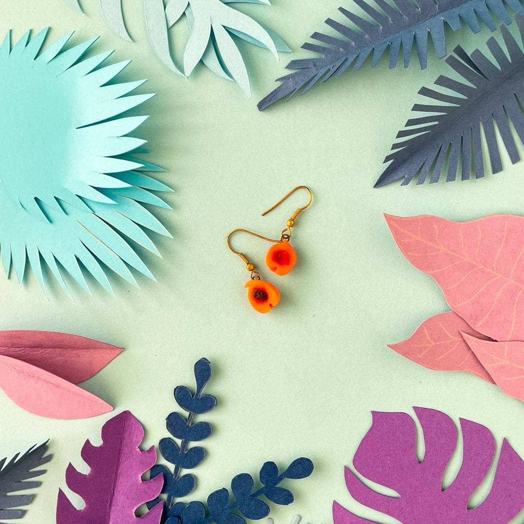 Peach Halves Miniature Food Earrings