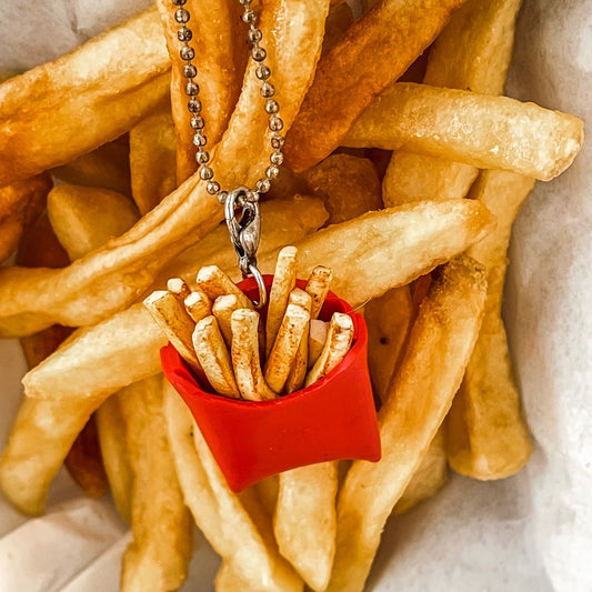 French Fries Miniature Charm Pendant