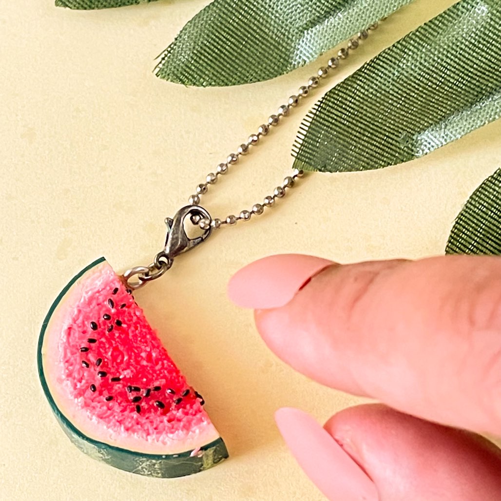 Watermelon Slice Miniature Charm Pendant