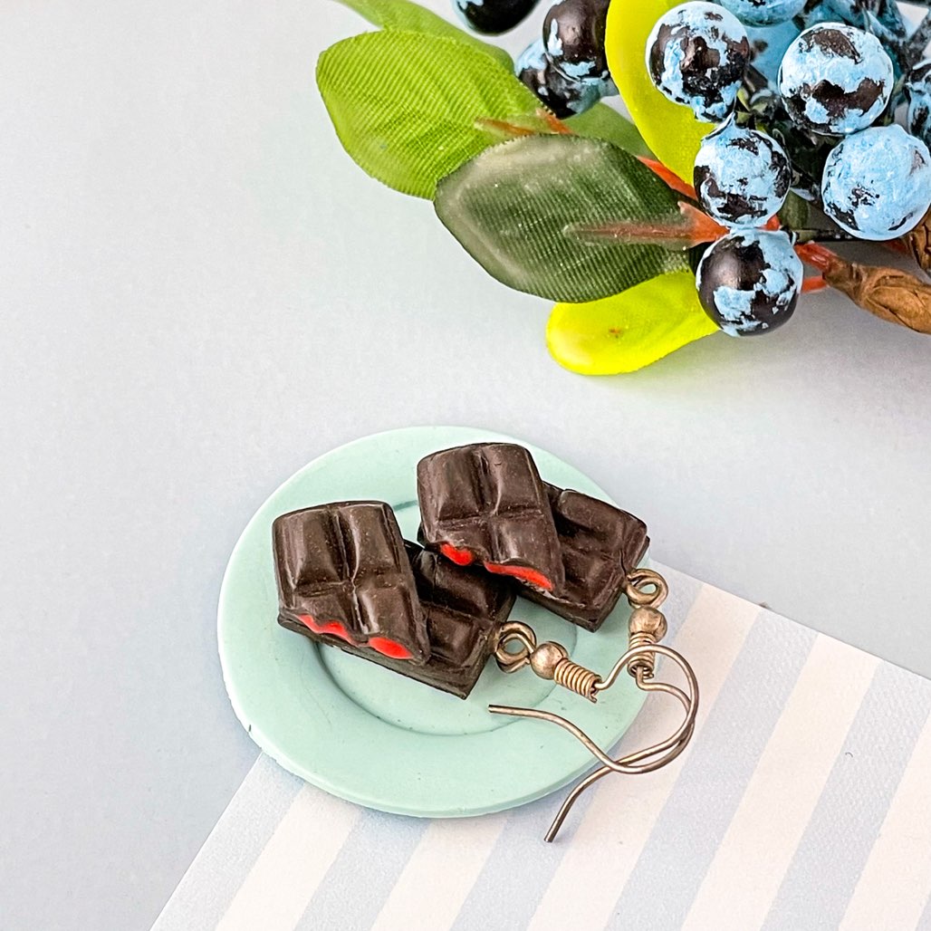 Cream Filled Chocolate Minis Food Earrings